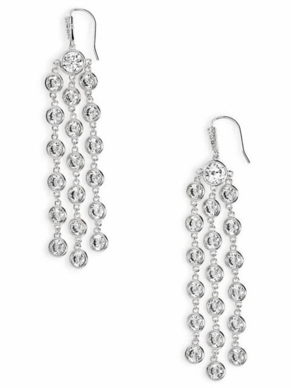 NWT Kendra Scott Daya Statement Earrings CZ Crystal Rhodium Plated Over Brass